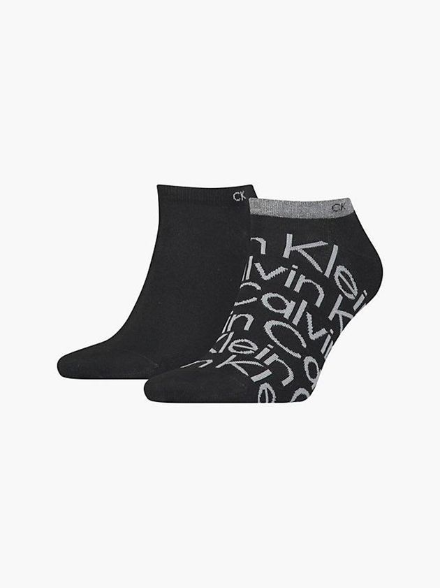 Calvin Klein USA 2 Pack Logo Ankle Mens Socks Black 1685394-HP